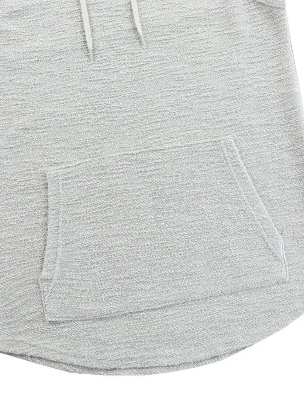 Men's Textured Sleeveless Hoodie Tank Top with Kangaroo Pocket - Picture 6 of 7